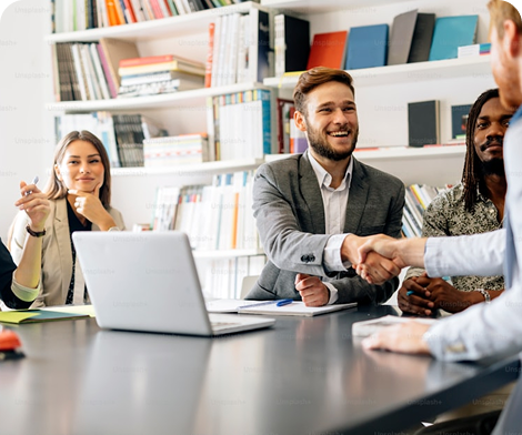 Customer support team meeting